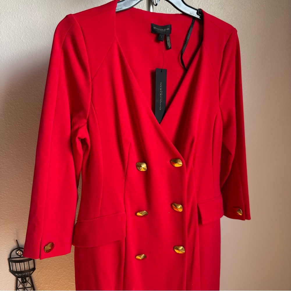 NWT Donna Karan Cady Crepe V-Neck 3/4 Sleeve Jacket Dress Sz 8 - Picture 6 of 10